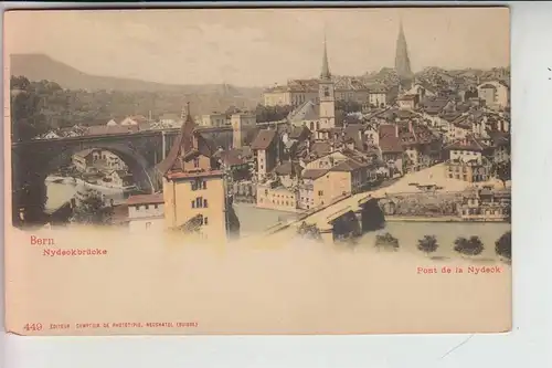 CH 3000 BERN, Nydeckbrücke, COLOR, frühe Karte - ungeteilte Rückseite