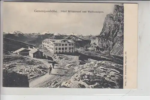 CH 3954 LEUKERBAD VS, Gemmipasshöhe, Hotel Wildstrubel, frühe Karte - ungeteilte Rückseite