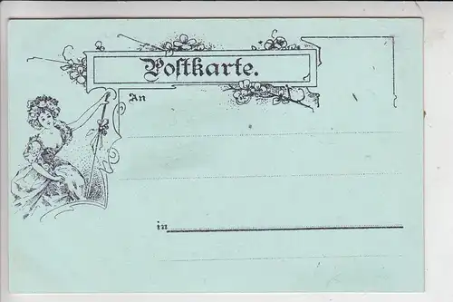 5330 KÖNIGSWINTER, DRACHENFELS, Gruss vom Drachenfels, dekorative Rückseite, 6-teilige Lithographie