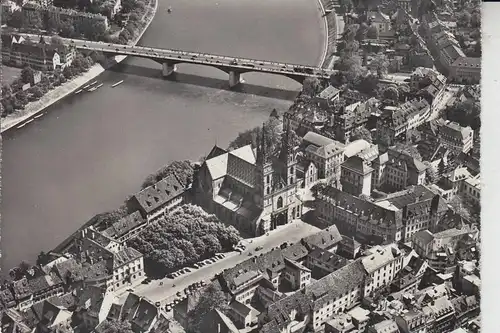 CH 4000 BASEL, Altstadt Luftaufnahme, kl. Klebereste rückseitig