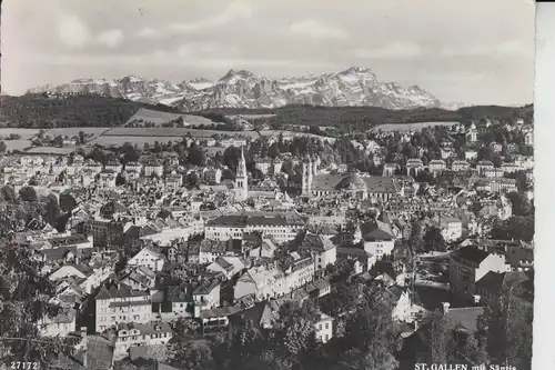 CH 9000 SANKT GALLEN mit Säntis, Bahnpost/Ambulant/TPO 1957