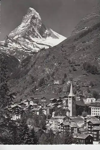 CH 3920 ZERMATT VS, Ortsansicht mit Matterhorn