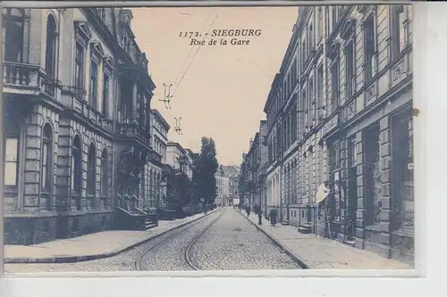 5200 SIEGBURG, Bahnhofstrasse - Rue de la Gare 1924, franz. Besetzung
