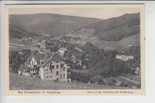 SCHLESIEN - BAD SCHWARZBACH, Blick auf die Tafelfichte und Dreßlerberg