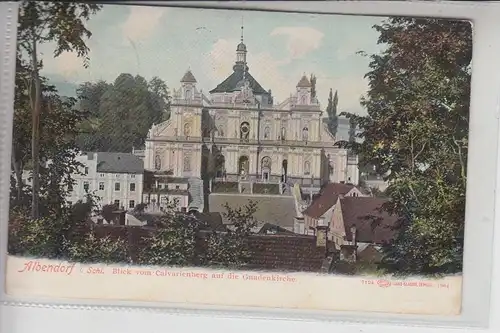 NIEDER - SCHLESIEN, ALBENDORF / WAMBIERZYCE (Glatz),  Blick vom Calvarienberg auf die Gnadenkirche 1908