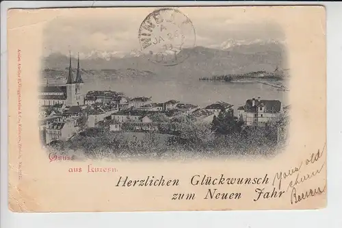CH 6000 LUZERN LU, Gruss aus..1898, kl.Eckknick