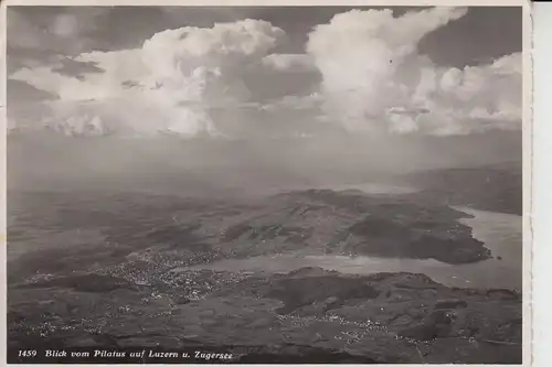CH 6000 LUZERN LU, Blick vom Pilatus auf Luzern & Zugersee 1952