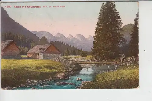CH 9500 WIL, Aelpli mit Churfirsten 1911