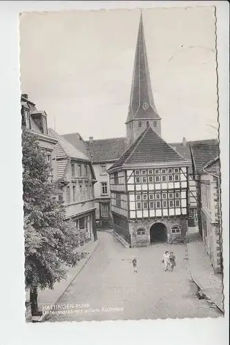 4320 HATTINGEN, Untermarkt mit altem Rathaus 1965