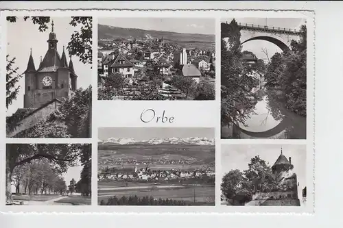CH 1350 ORBE, Mehrbildkarte 1956