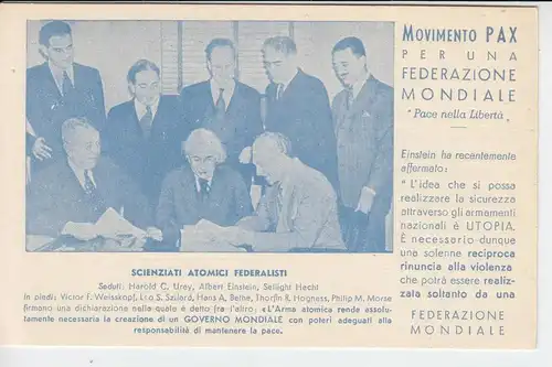 JUDAICA - Famous Jews - Albert Einstein, Hecht, Weisskopf, Szilard... Movimento PAX