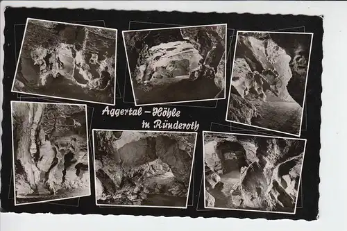 5250 ENGELSKIRCHEN - RÜNDEROTH, Aggertal-Höhle, Mehrbildkarte, 1960