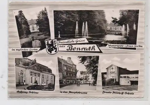 4000 DÜSSELDORF - BENRATH, Hauptstrasse, Droste-Hülshoff-Schule, Schloss...  1964