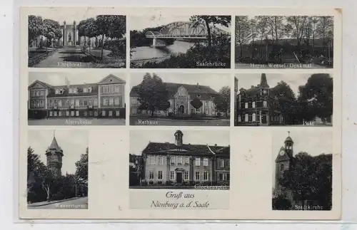 0-4352 NIENBURG / Saale, Ehrenmal, Horst - Wessel - Denkmal, Post, Rathaus, Altersheim.....1938