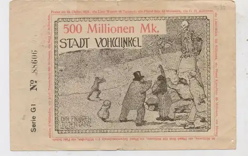 5600 WUPPERTAL - VOHWINKEL, Notgeld 1923, 500 Millionen Mark, Erhaltung III