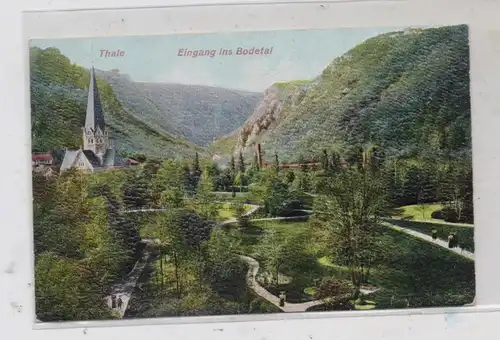 0-4308 THALE, Bodetal, Eingang ins Bodetal, Präge - Relief - AK, 1908