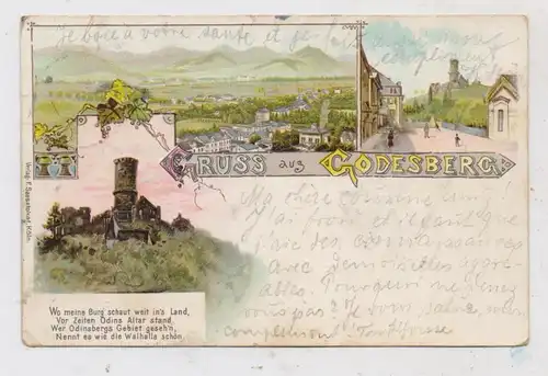 5300 BONN - BAD GODESBERG, Lithographie 1899, 3 Ansichten