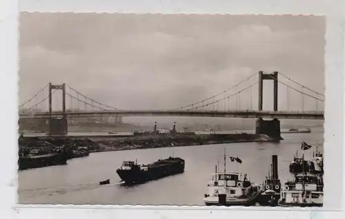 4100 DUISBURG - RUHRORT, Neue Rheinbrücke, Binnenschiffe, 1955