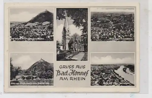 5340 BAD HONNEF, Pfarrkirche, Grafenwerth, Nonnenwerth....1954