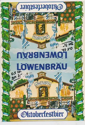 8000 MÜNCHEN, Oktoberfest, Löwenbräu, Doppelkarte
