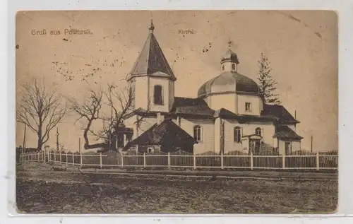 UKRAINE - POWURSK / POWORSK, Kirche, 1918, Feldpost, Mobile Bahnhofskommandantur Nr.29