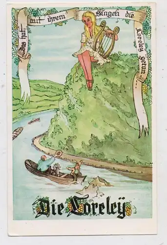 5423 LORELEY, Loreleyfelsen, Zeichnung, 1954