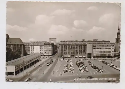 4600 DORTMUND, Hansaplatz und Hansastrasse, 1957, kl. Druckstelle