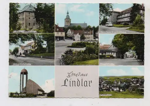 5253 LINDLAR, Mehrbild-AK, handcoloriert, 60er Jahre