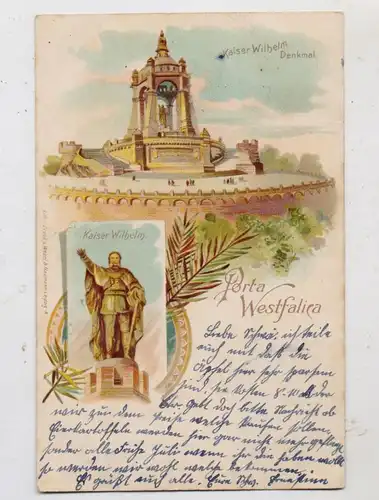 4952 PORTA WESTFALICA, Lithographie, Kaiser - Wilhelm - Denkmal, 2 Ansichten