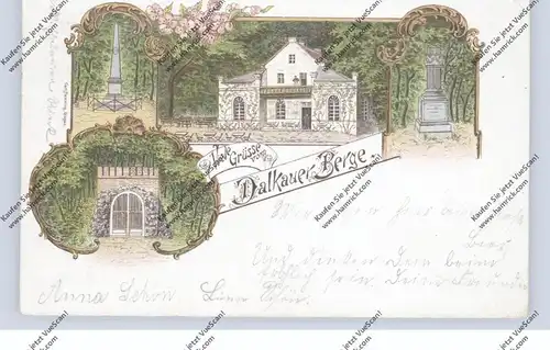 NIEDER-SCHLESIEN - DALKAU / DALKOW (Glogau), Lithographie, Grüsse vom Dalkauer Berge, 1899