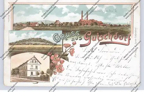 NIEDER-SCHLESIEN - GUTSCHDORF / GOCZALKOW, (Striegau),Lithographie, Zuckerfabrik, Post, Stretberg