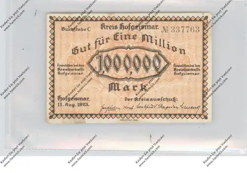 3520 HOFGEISMAR, Notgeld 1923, 100.000 Mark, Kreisausschuß