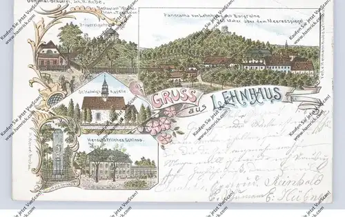 NIEDER-SCHLESIEN - LÄHN - LEHNHAUS / WIEN, Lithographie, Dominial - Brauerei, Schloss, Kapelle, Eckknick