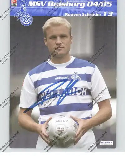 FUSSBALL - MSV DUISBURG - ROUVEN SCHRÖDER, Autogramm