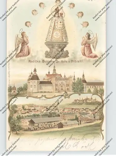 BÖHMEN & MÄHREN - PRIBRAM, Wallfahrtsort, Maria, Bahnhof, Präge-Karte