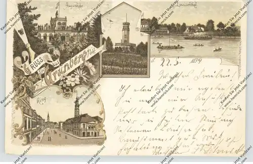 NIEDER-SCHLESIEN - GRÜNBERG / ZIELONA GORA, Lithographie 1899, Ring, Augusthöhe, Louisenthal...
