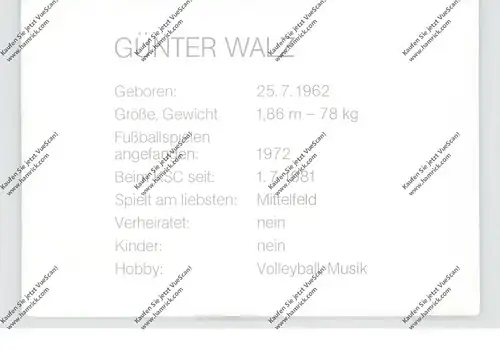 FUSSBALL - KARLSRUHER SPORT CLUB - GÜNTER WALZ, Autogramm