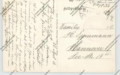 F 62450 BAPAUME, Zerstörungen 1.Weltkrieg, 1917, Die Trümmer der Kirche, deutsche Feldpost