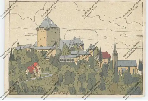 5650 SOLINGEN - BURG, Schloß Burg, Künstler-Karte, Steindruck Art