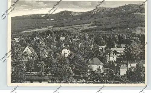 NIEDER-SCHLESIEN - SCHREIBERHAU / SZKLARSKA POREBA, Ansicht von Ober-Schreiberhau, Blick auf die Schneegruben