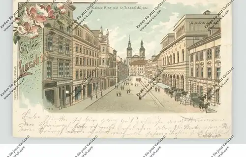 NIEDER-SCHLESIEN - LIEGNITZ / LEGNICA, Lithographie, Kleiner Ring mit Johanniskirche