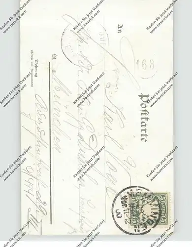 PFINGSTEN - Maikäfer Familienausflug, Präge-Karte 1900, embossed, relief, Künstler R. Joost