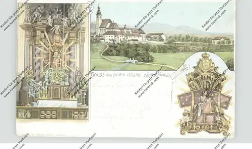 BÖHMEN & MÄHREN - GOJAU / KAJOV, Gruss aus Maria Gojau, Lithographie, kl. Druckstellen