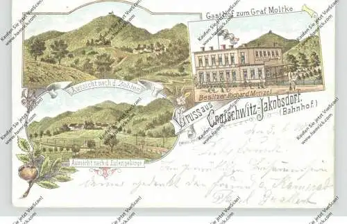 NIEDER - SCHLESIEN - SCHWEIDNITZ - KROISCHWITZ - JAKOBSDORF / SWIDNICA, Lithographie, Gasthof Graf Moltke, Zobten..