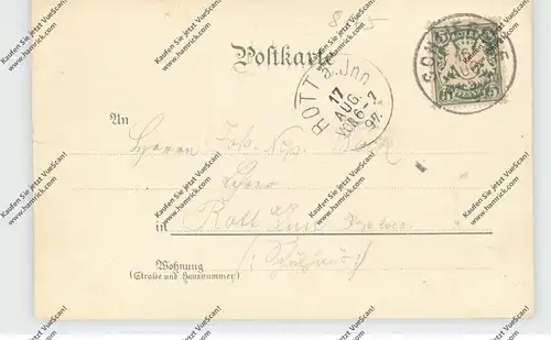 8165 FISCHBACHAU - BIRKENSTEIN, Lithographie 1897, Gasthof zum Schoberwirt, Wendelstein Kirchlein, Fischbachau...