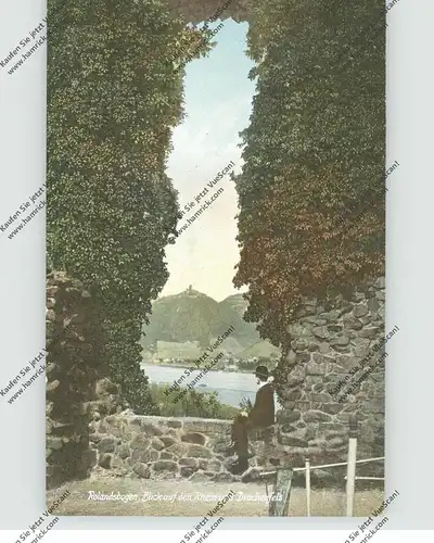 5480 REMAGEN - ROLANDSECK, Rolandsbogen, Blick auf Rhein und Siebengebirge, 1907