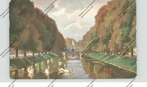 4000 DÜSSELDORF, Königsallee mit Stadtgraben, 1910
