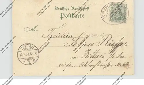 NIEDER-SCHLESIEN - LÖWENBERG-HARTLIEBSDORF-DEUTMANNSDORF, Lithographie, Bahnpost, Bahnhof, Kirchen, Schule