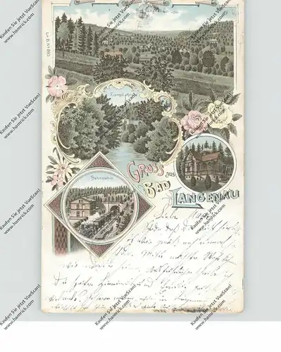 NIEDER-SCHLESIEN - HABELSCHWERDT-BAD LANGENAU / BYSTRZYCA KLODZKA, Litho 1898, Bahnhof, Kirche...