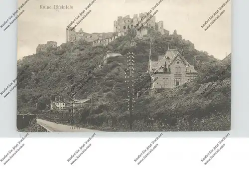 5401 SANKT GOAR, Ruine Rheinfels, Bahnhof, 1908, Druckstelle